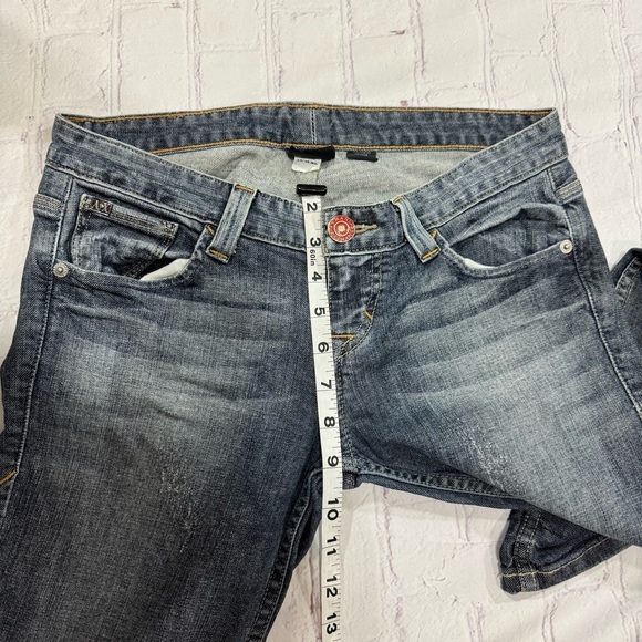 ARMANI EXCHANGE J57 Straight Classic Blue Women's Distressed Jeans Size 4S GUC - Picture 12 of 16